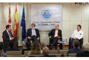 Segunda mesa de edate con los secretarios generales regionales de CCOO y UGT y el presidente de CECALE