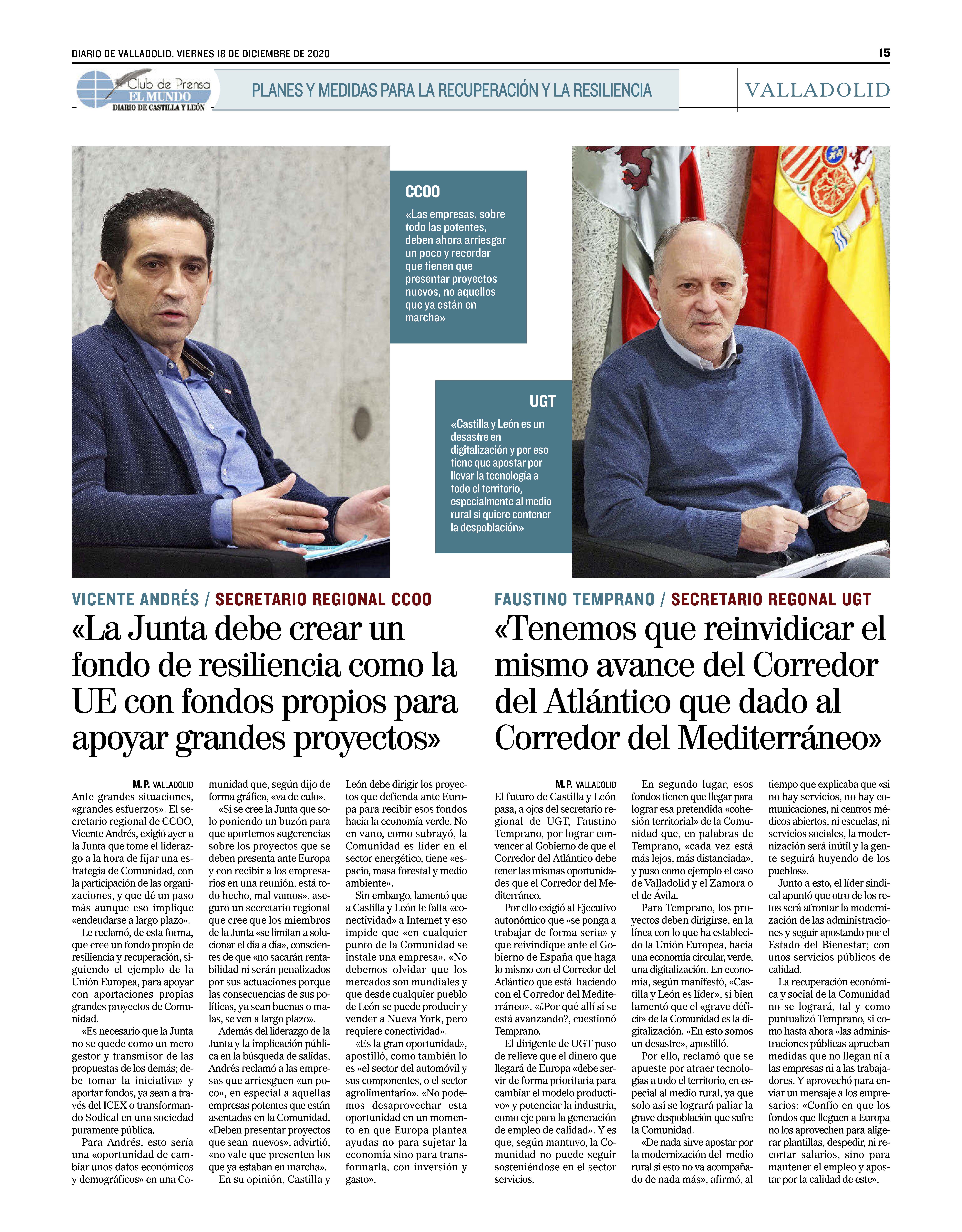 El Mundo-Valladolid- Planes y medidas para la recuperación 3