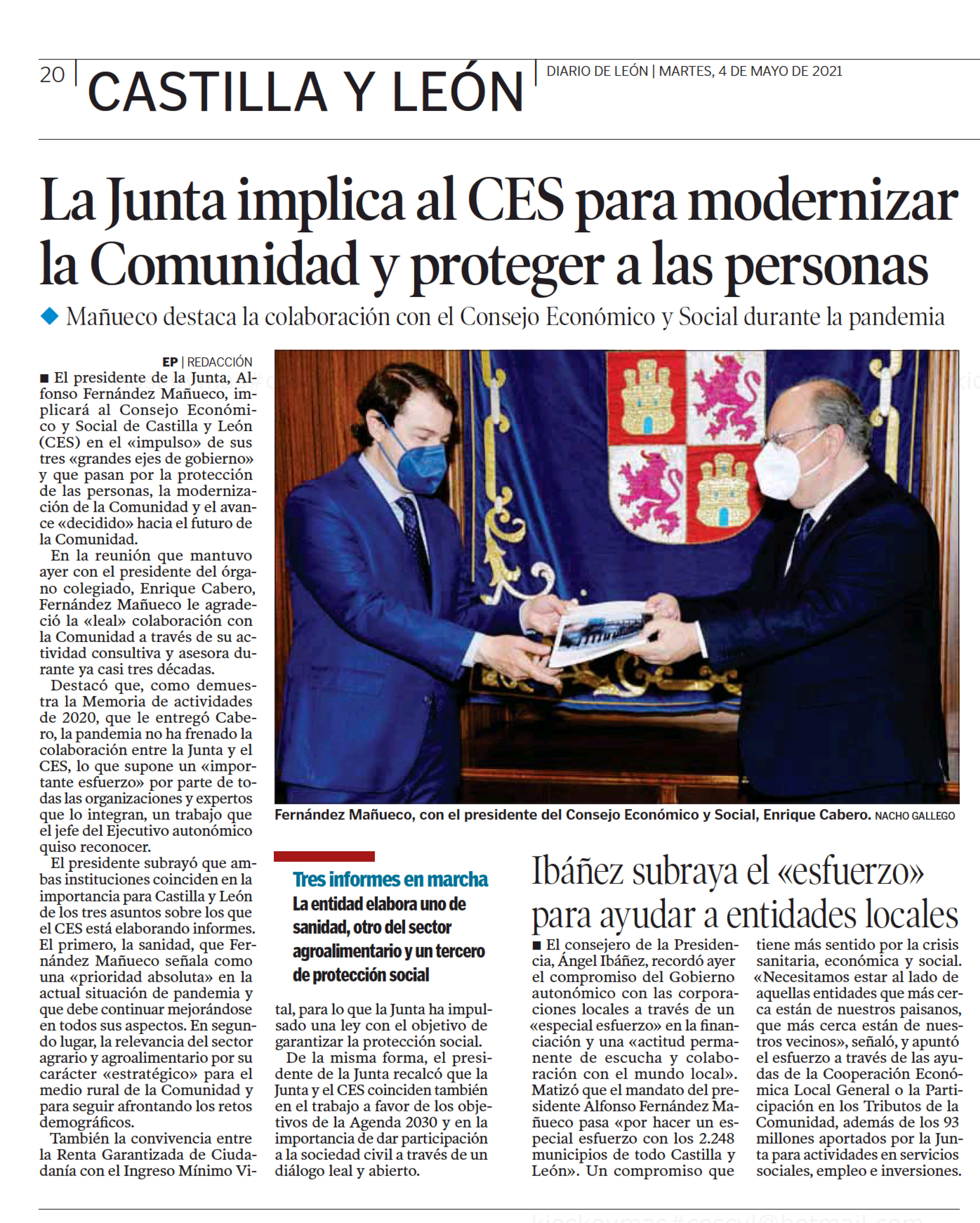 Entrega de la Memoria de actividades 2020 al presidente de la JUnta