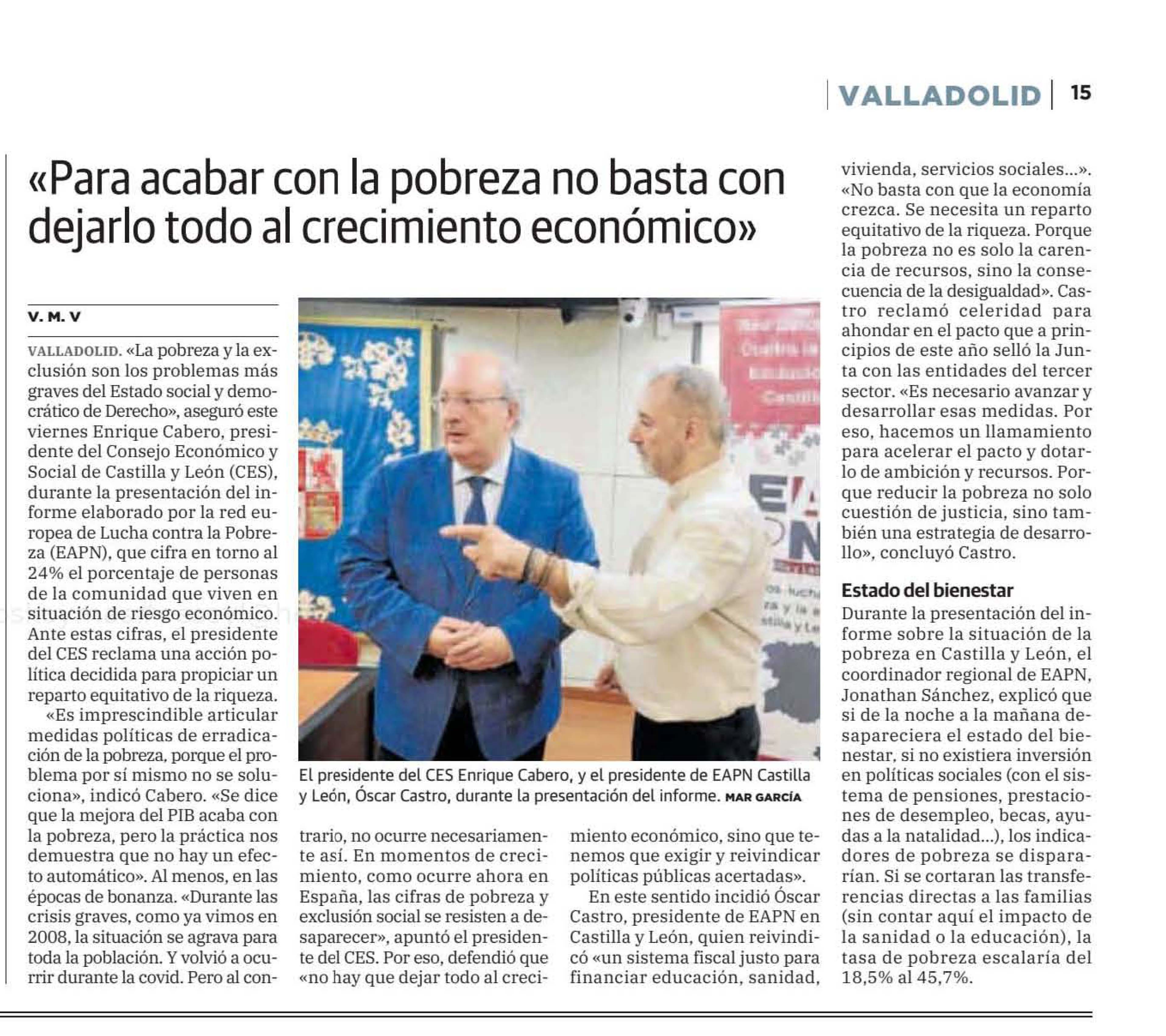 presentación del informe elaborado por la red europea de Lucha contra la Pobreza (EAPN),