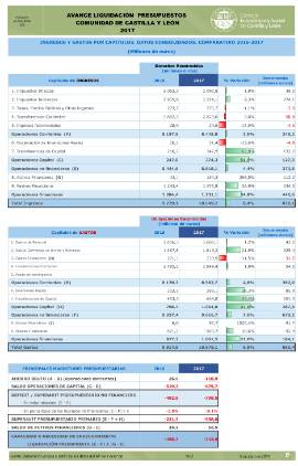 Avance liquidación presupuestos Comunidad de Castilla y León [2017]