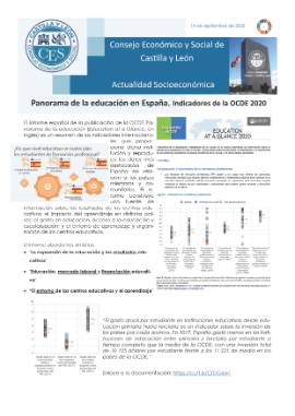 Flash de actualidad. Panorama de la educación e España. Indicadores de la OCDE 2020