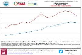 INDICADOR ADELANTADO DEL ÍNDICE DE PRECIOS DE CONSUMO Índice general y subyacente (% variación anual) [septiembre 2021 - septiembre 2022]