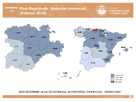 Infografía CES. Paro Registrado. Variación interanual [Febrero 2016]