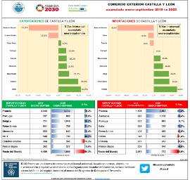 Infografía Comercio Exterior Castilla y León acumulado enero-septiembre 2019 vs 2020