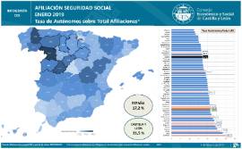 Infografía. Tasa de autónomos sobre afiliaciones [Enero 2019]