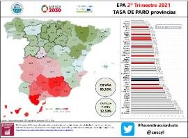 Infografía Tasa de Paro por provincias IIT 2021