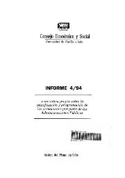 Informe a Iniciativa Propia 4/94 sobre la planificación y programación por parte de las Administraciones Públicas