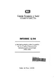 Informe a Iniciativa Propia 5/94 sobre la gestión de los Fondos Estructurales Europeos para el periodo 1994-1999